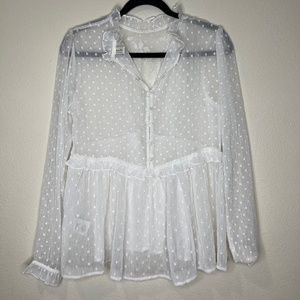 Meadow Rue size 4 white blouse